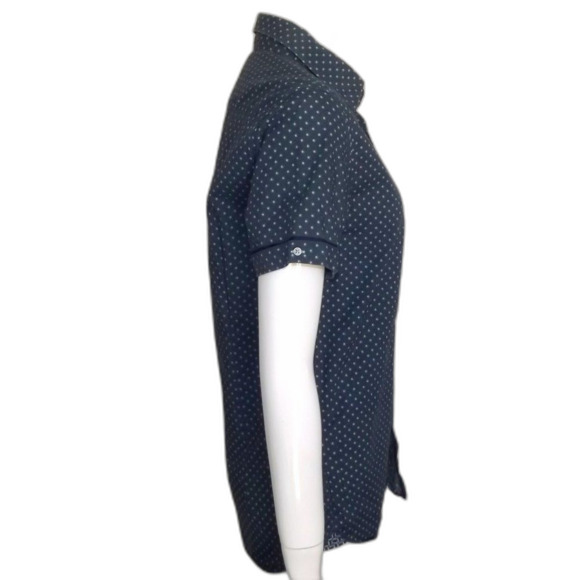 Ted Baker Shirt, 3/M, Blue/Small dots, THAMES, Button down collar, Short sleeve - Picture 8 of 14
